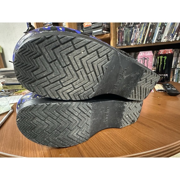 Dansko Professional Viola Patent Clog Shoes Floral Blue Sz  41 ~ 10 - 10.5 - Picture 6 of 7